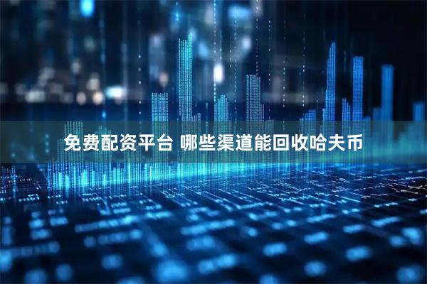 免费配资平台 哪些渠道能回收哈夫币